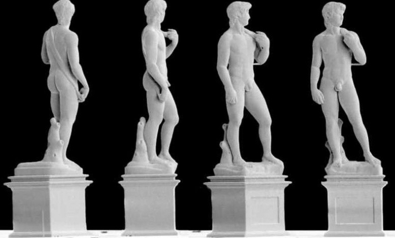 5mm großer David von Michelangelo aus Metall gedruckt